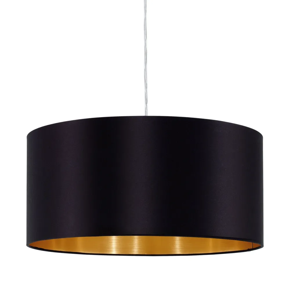 Candeeiro de Tecto Suspenso Eglo Maserlo Preto/Dourado Ø380mm 31599
