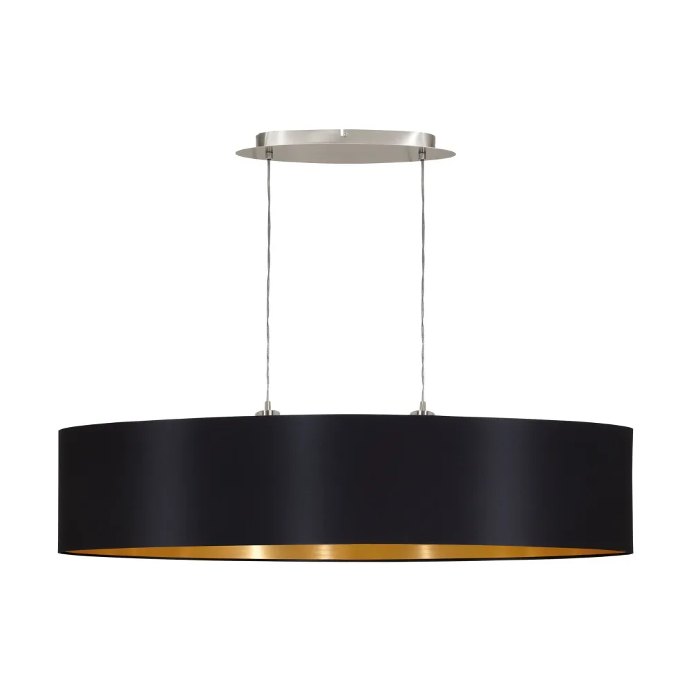 Candeeiro de Tecto Suspenso Eglo Maserlo Preto/Dourado L:1000mm 31616