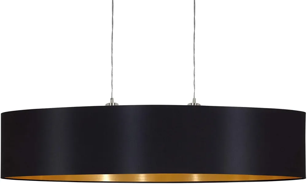 Candeeiro de Tecto Suspenso Eglo Maserlo Preto/Dourado L:1000mm 31616