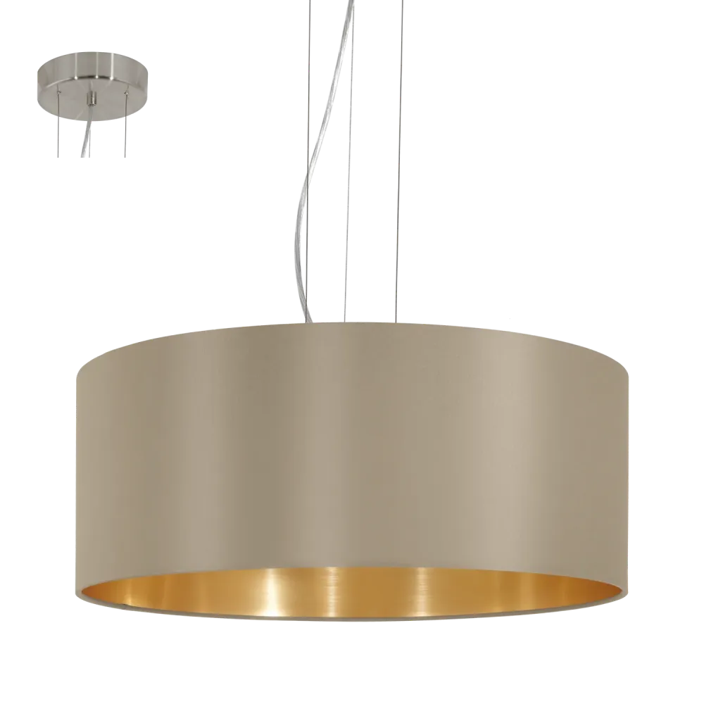 Candeeiro de Tecto Suspenso Eglo Maserlo Toupeira/Dourado Ø530mm 31607
