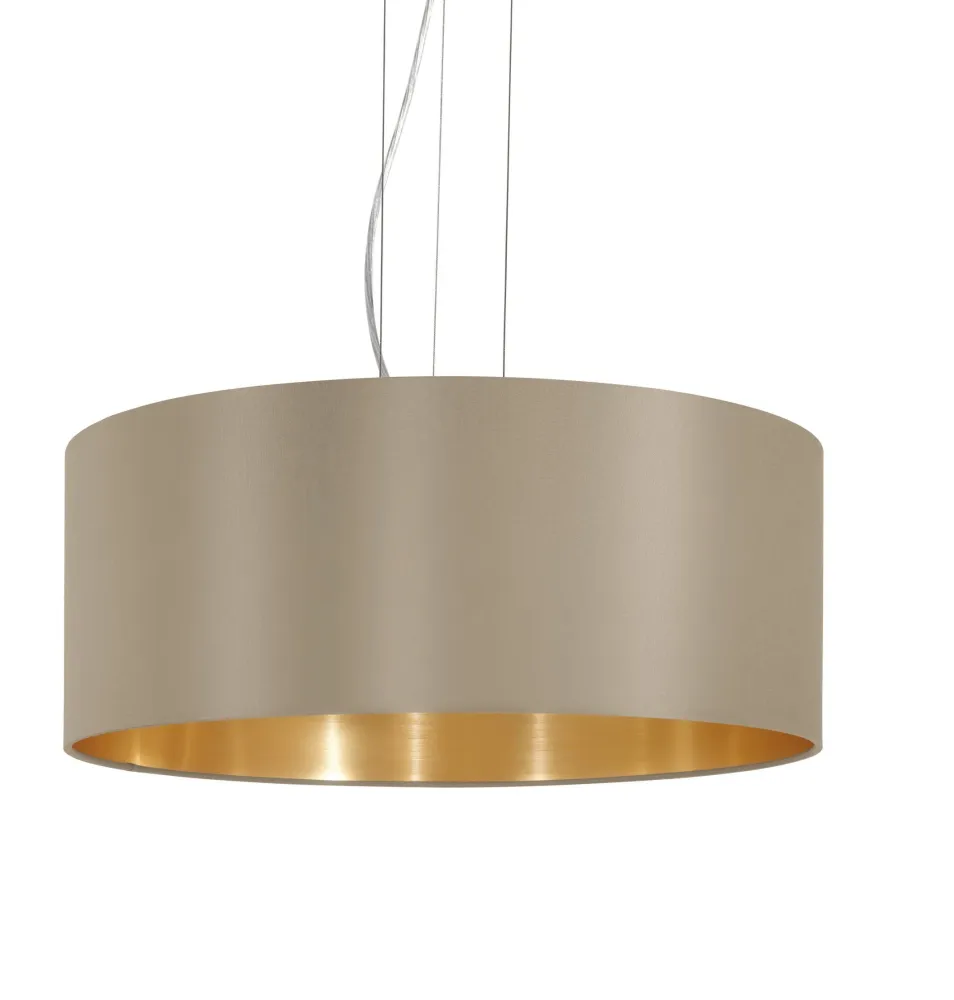 Candeeiro de Tecto Suspenso Eglo Maserlo Toupeira/Dourado Ø530mm 31607