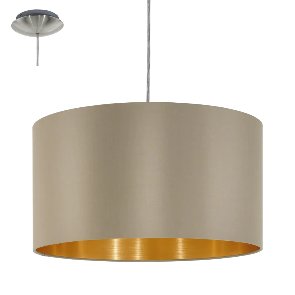 Candeeiro de Tecto Suspenso Eglo Maserlo Toupeira/Dourado Ø380mm 31602