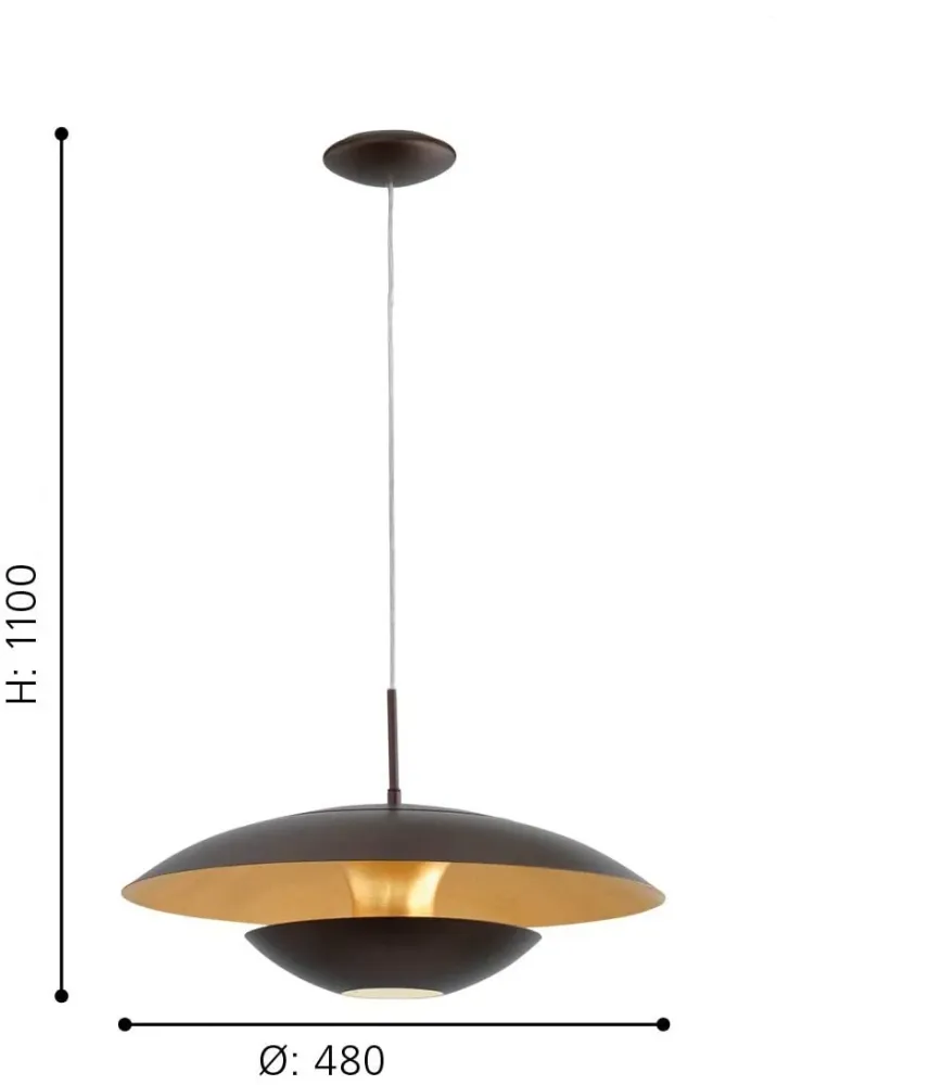 Candeeiro de Tecto Suspenso Eglo Nuvano Gold 95755