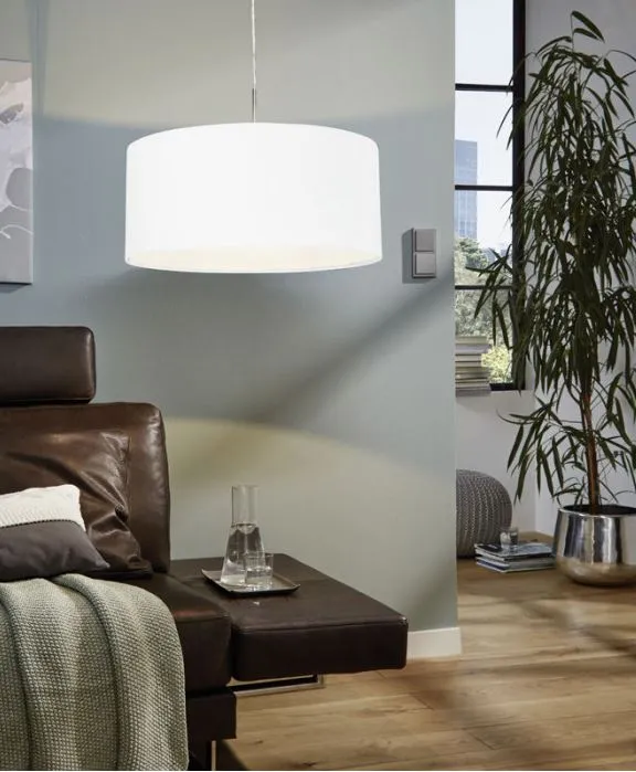 Candeeiro de Tecto Suspenso Eglo Pasteri Branco Ø530mm 31575