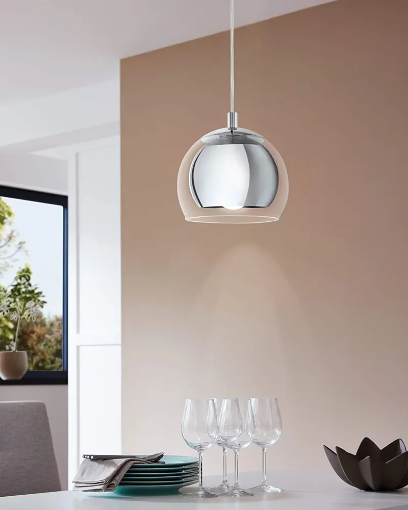 Candeeiro de Tecto Suspenso Eglo Rocamar Cromado 94592 Ø190MM