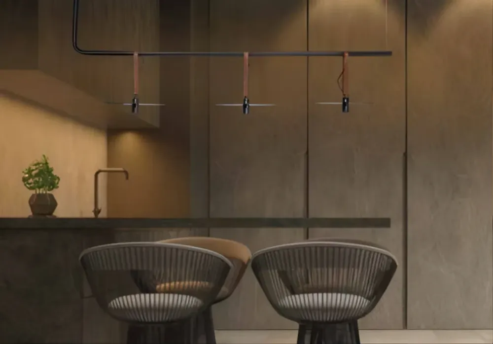 Candeeiro de tecto suspenso LED BLACKLEATHER PZA18138B - Zambelis