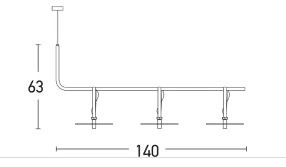 Candeeiro de tecto suspenso LED BLACKLEATHER PZA18138B - Zambelis