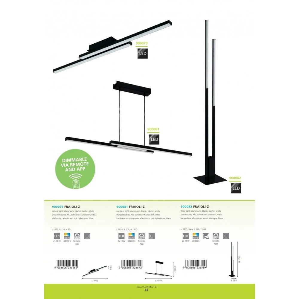 Candeeiro de tecto suspenso led Fraioli-z eglo 900081