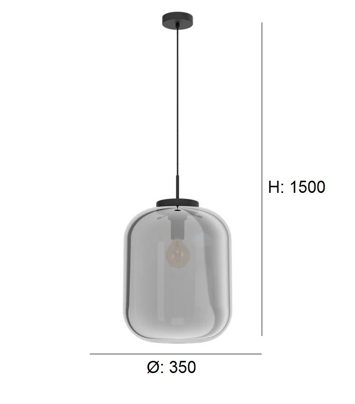 Candeeiro de Tecto Suspenso Moderno Eglo Bulciago 39674 Ø 350mm
