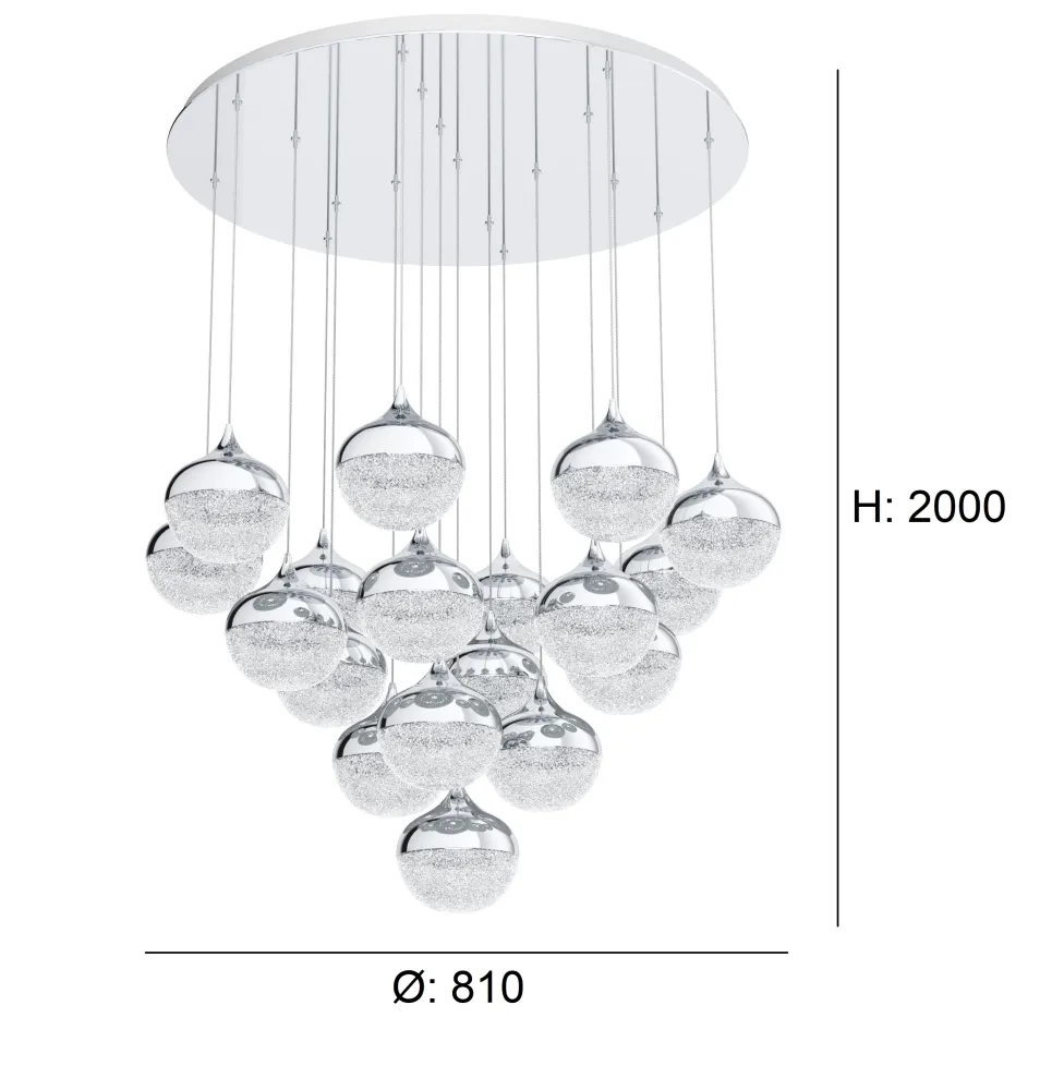 Candeeiro de Tecto Suspenso Moderno Eglo Mioglia - 39528 Ø 810 mm