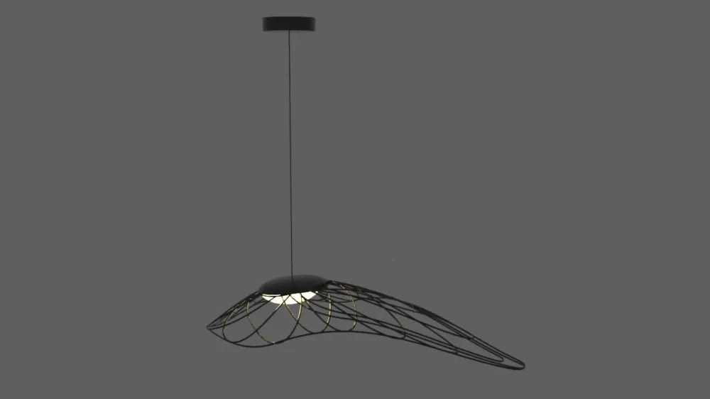 Candeeiro de Tecto Suspenso Preto 10W 3000K PZA197 zambelis