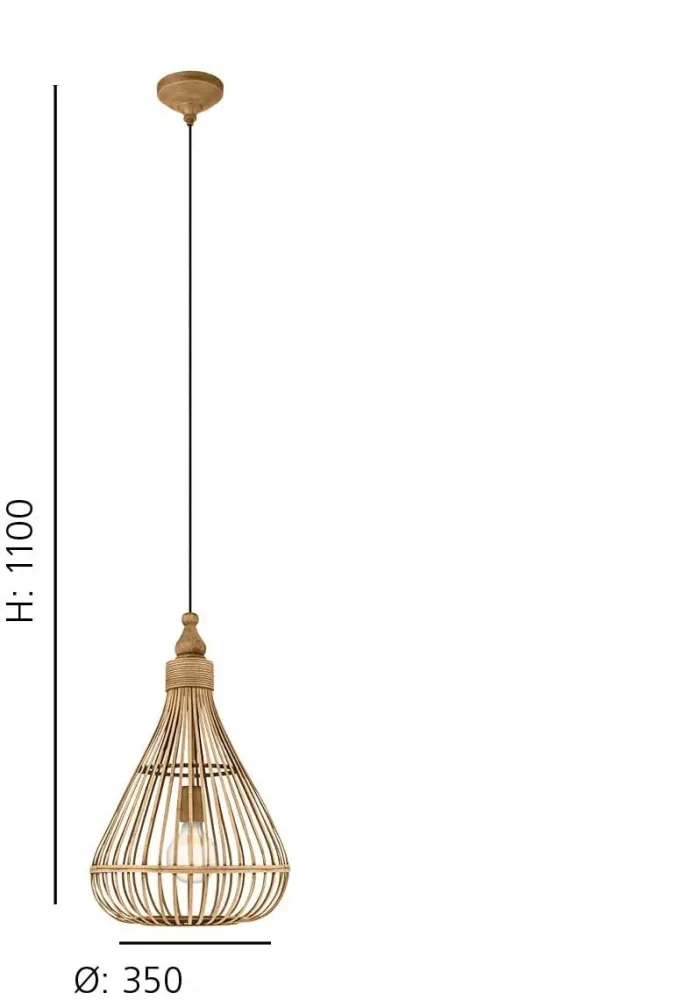 Candeeiro de Tecto suspenso Vintage eglo amsfield 350 mm 49772