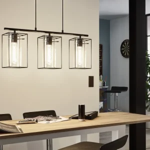 Candeeiro de tecto suspenso Vintage Eglo Loncino 3x 49496