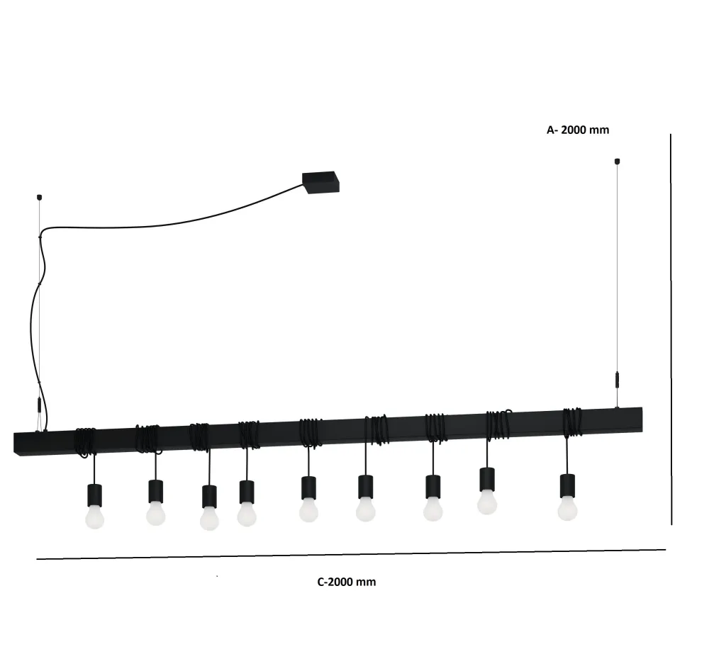 Candeeiro de Tecto Suspenso Vintage Eglo Townshend-B 39939