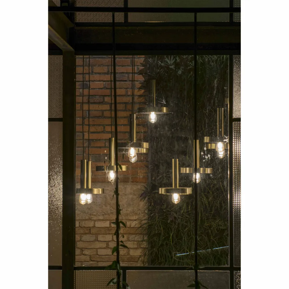 Candeeiro de Tecto Suspenso Whizz Ouro Satinado Faro 20161