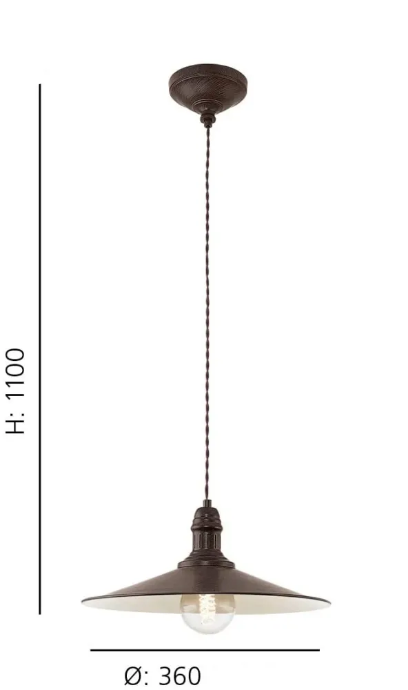 Candeeiro de tecto Vintage Eglo stockbury diam. Ø 360mm 49456