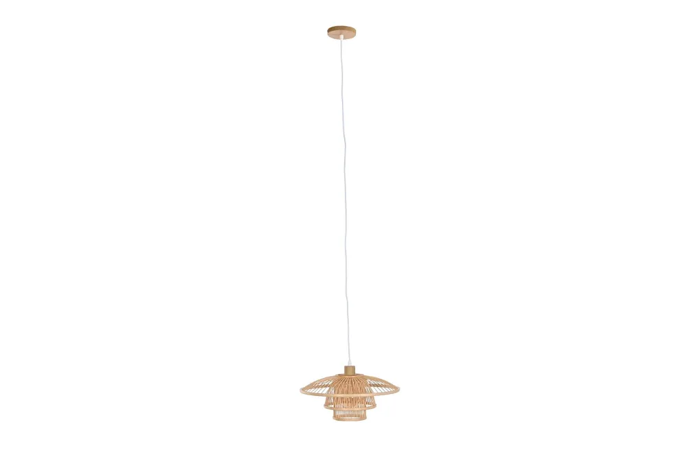 Candeeiro de teto em bambu com 3 níveis de intensidade.