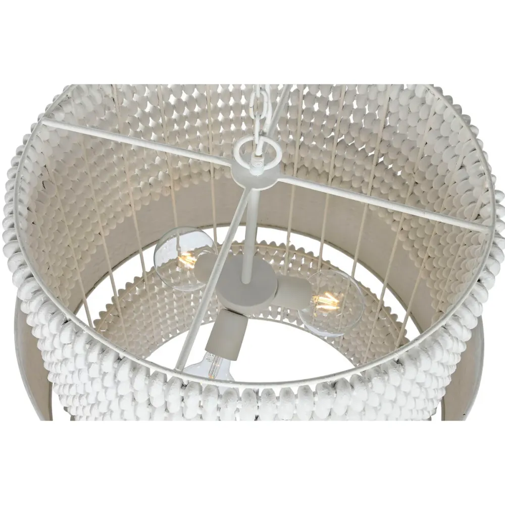 Candeeiro de teto Home ESPRIT Branco Madeira Metal Ferro 50 W 51 x 60 x 69 cm