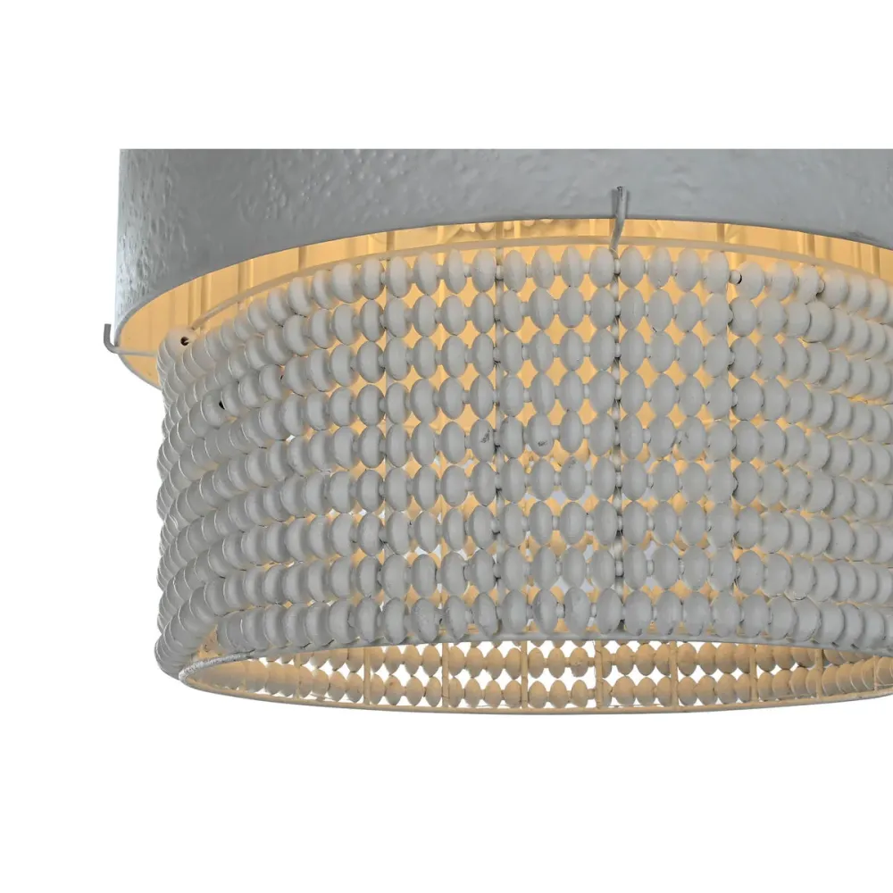 Candeeiro de teto Home ESPRIT Branco Madeira Metal Ferro 50 W 51 x 60 x 69 cm