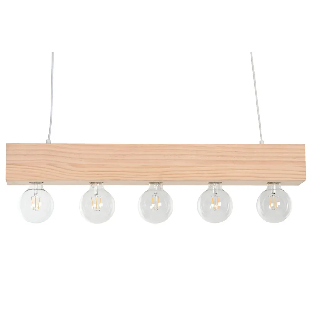 Candeeiro de teto Home ESPRIT Branco Preto Marrom claro Madeira 50 W 80 x 10 x 30 cm