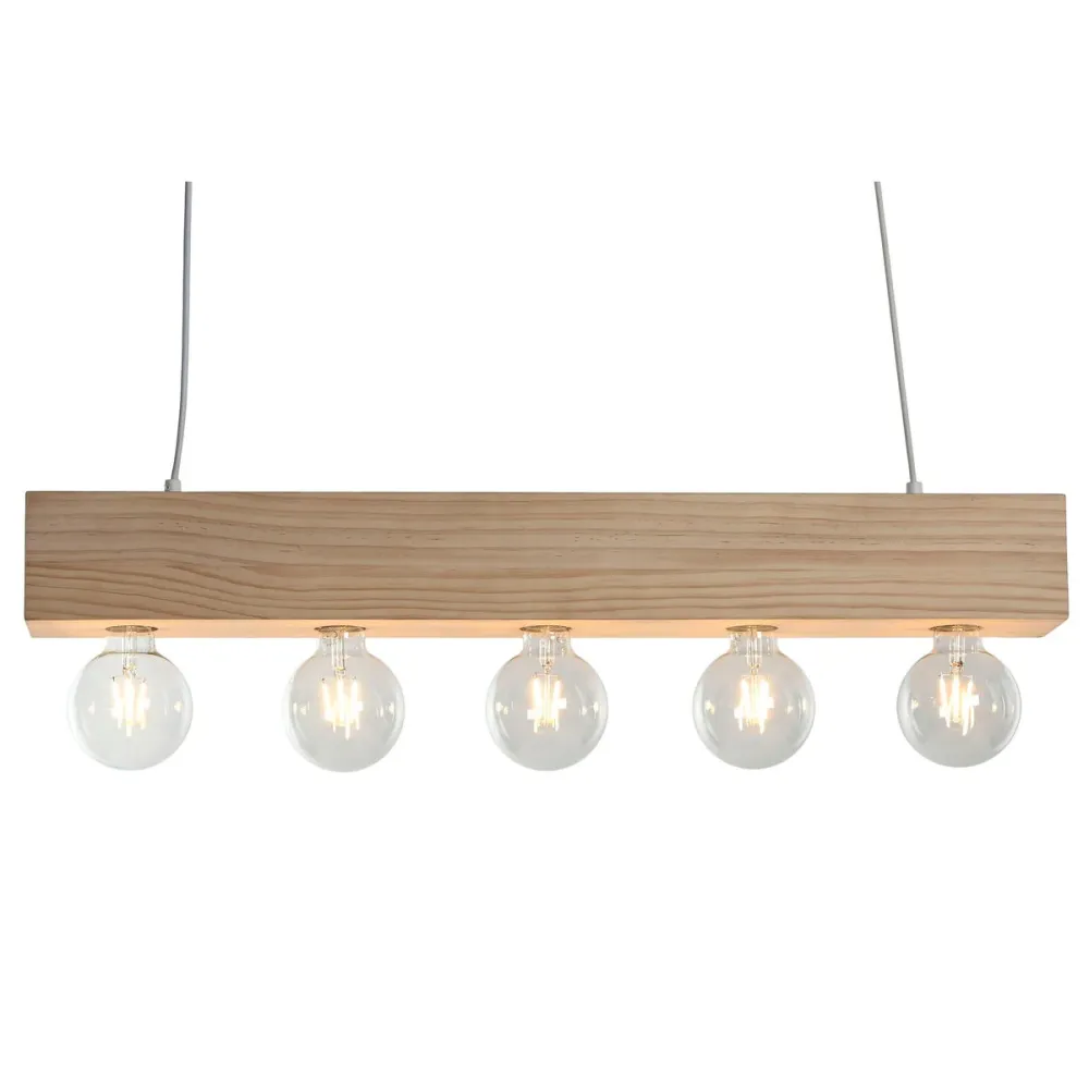 Candeeiro de teto Home ESPRIT Branco Preto Marrom claro Madeira 50 W 80 x 10 x 30 cm