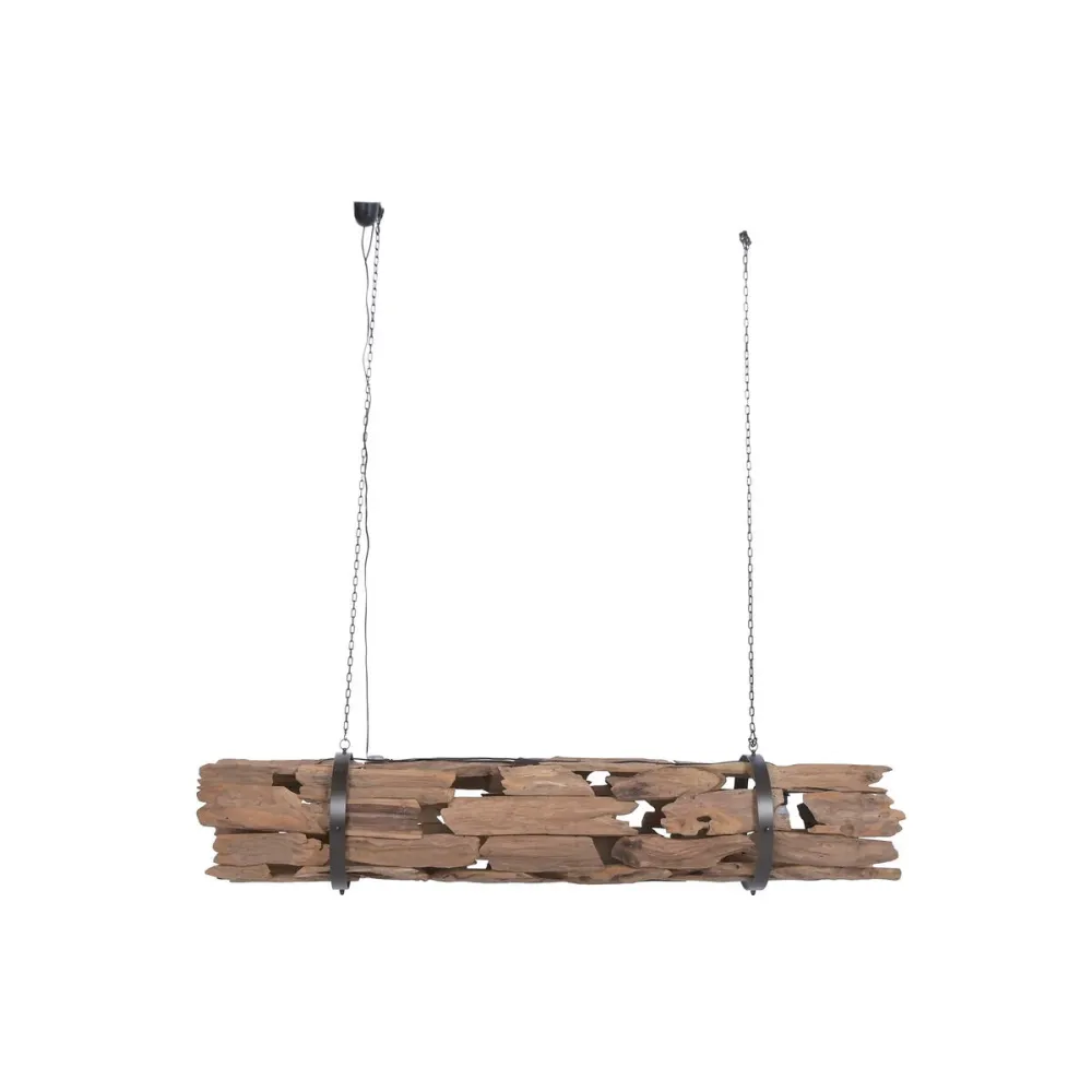 Candeeiro de teto Home ESPRIT Castanho Madeira Ferro Teca 50 W 180 X 33 X 33 CM