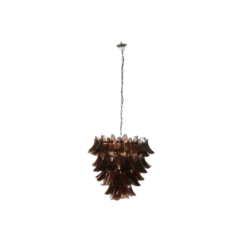 Candeeiro de teto Home ESPRIT Castanho Prateado Cristal ço 25 W 80 x 80 x 80 cm
