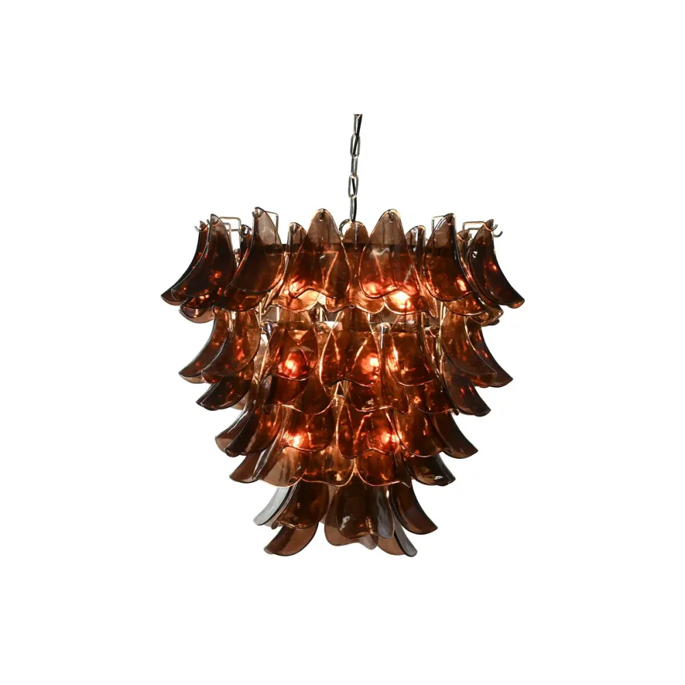 Candeeiro de teto Home ESPRIT Castanho Prateado Cristal ço 25 W 80 x 80 x 80 cm