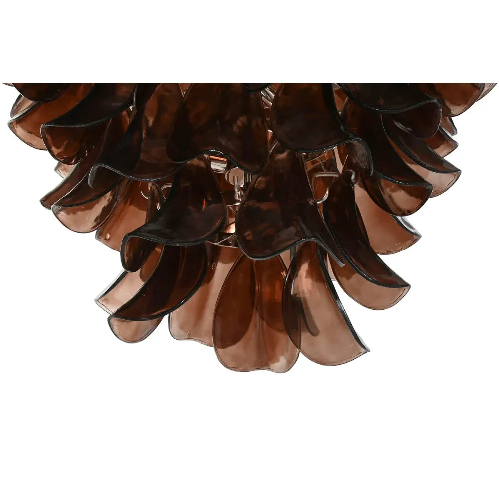 Candeeiro de teto Home ESPRIT Castanho Prateado Cristal ço 25 W 80 x 80 x 80 cm