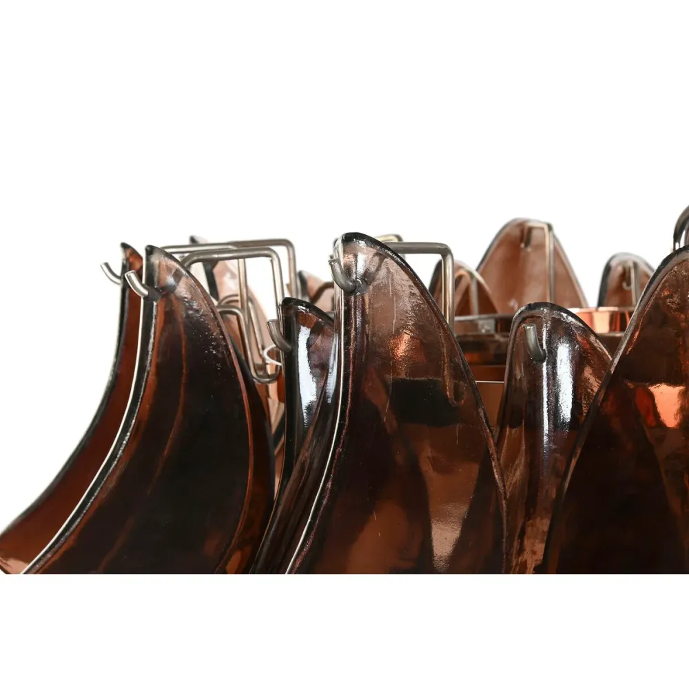 Candeeiro de teto Home ESPRIT Castanho Prateado Cristal ço 25 W 80 x 80 x 80 cm