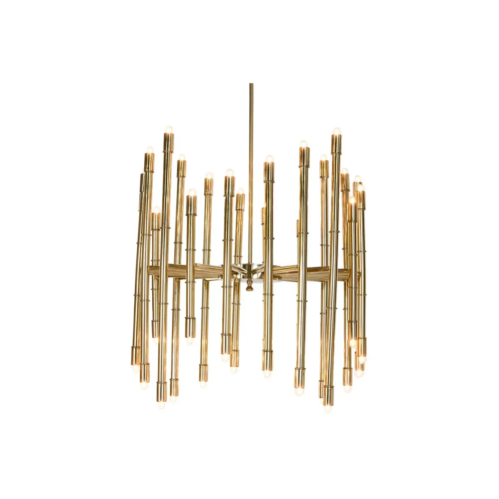 Candeeiro de teto Home ESPRIT Dourado Metal ço 74 x 74 x 138 cm