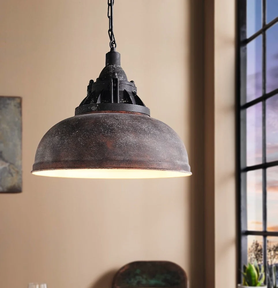 Candeeiro de teto Vintage Eglo Grantham 1 Ø 370mm 49819 castanho