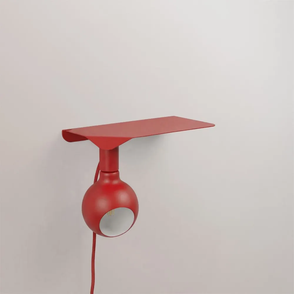Combo Camo - Lâmpada com prateleira e ficha UK - Vermelho