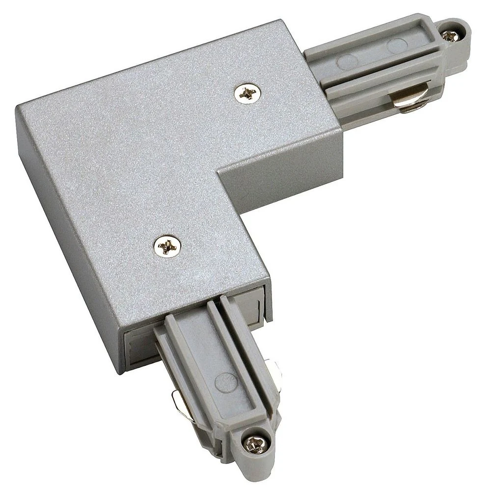 Conector de canto para estrutura de trilhos de 1 fase da terra em prata no interior