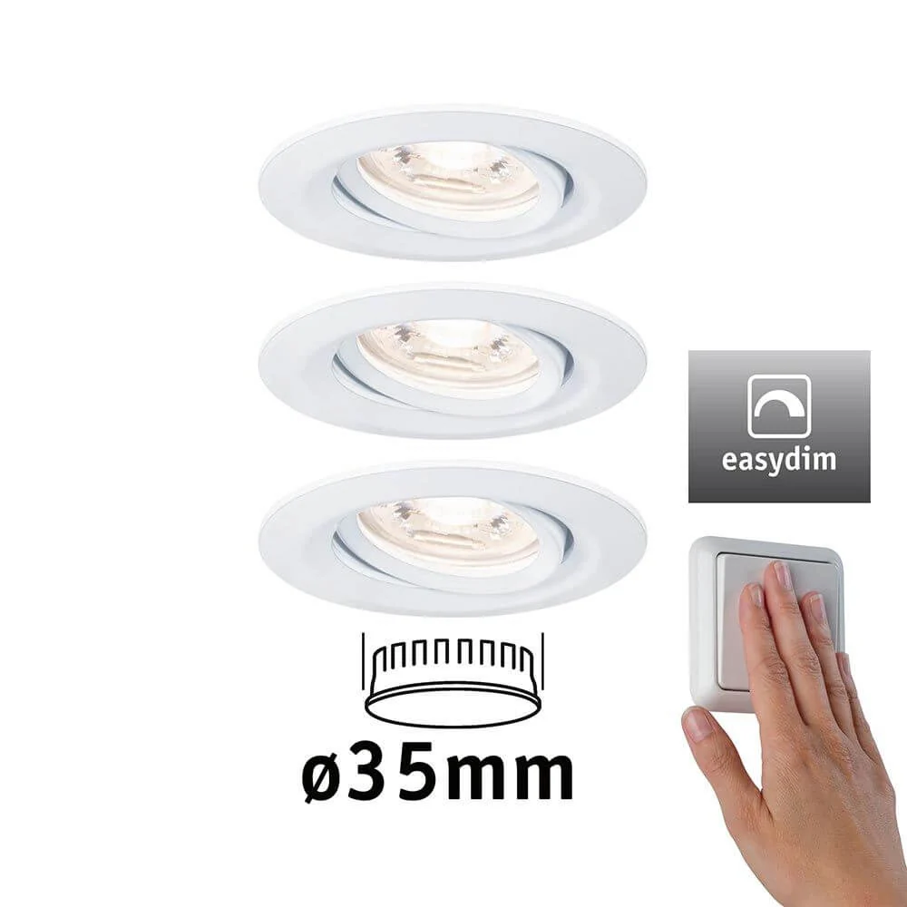 Conjunto básico de luzes LED de encastrar Nova Mini Plus 66mm 15° regulável