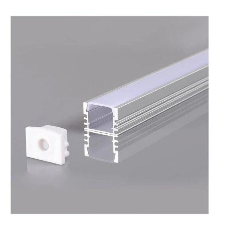 Construído - Perfil de alumínio 2m para fita LED tampa branca opaca
