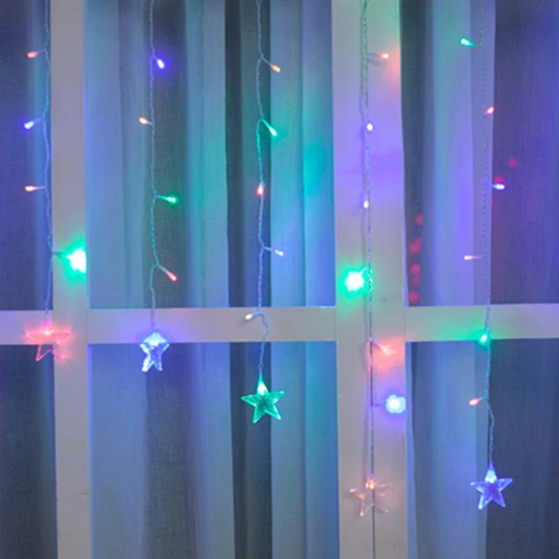 Cortina de luz 100LED com estrelas ip44 2x 0,7m - multicouleur