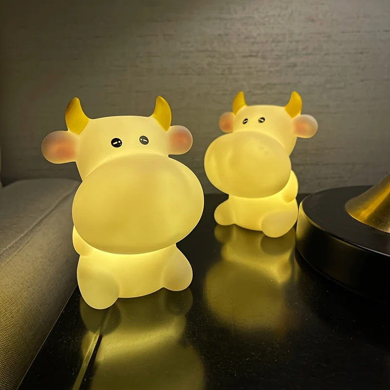 CowGlow - Lâmpada Noturna de Vaca Adorável com Alimentação Pilhas para Decoração de Quarto Infantil