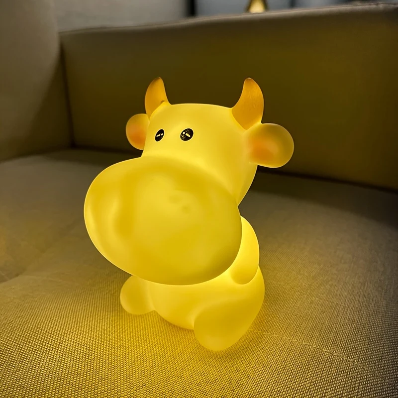 CowGlow - Lâmpada Noturna de Vaca Adorável com Alimentação Pilhas para Decoração de Quarto Infantil