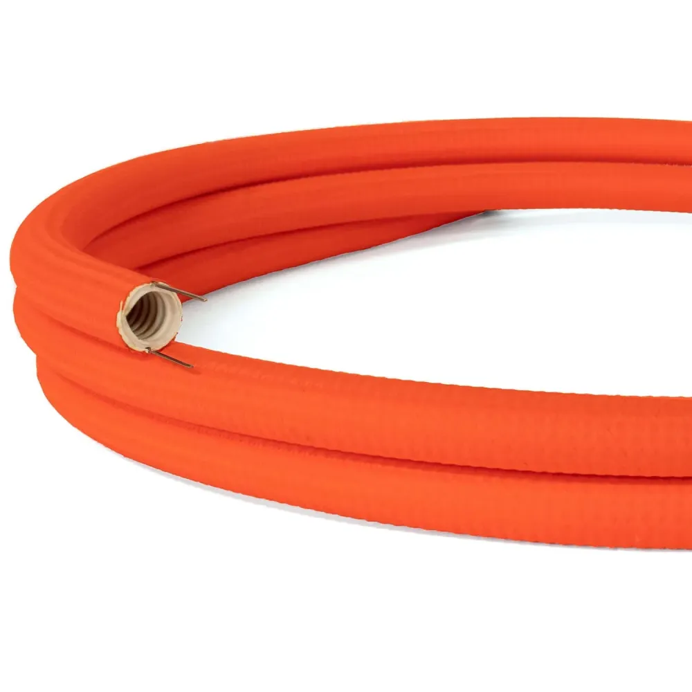 Creative-Tube, diâmetro 20 mm, revestido em tecido RF15 Efeito Seda Laranja Fluo, calha para cabos moldável