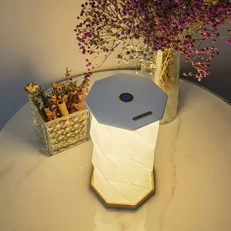 CrystalGlow - Candeeiro de Mesa de Cristal Recarregável, Iluminação LED Sem Fios com Função de Regulagem