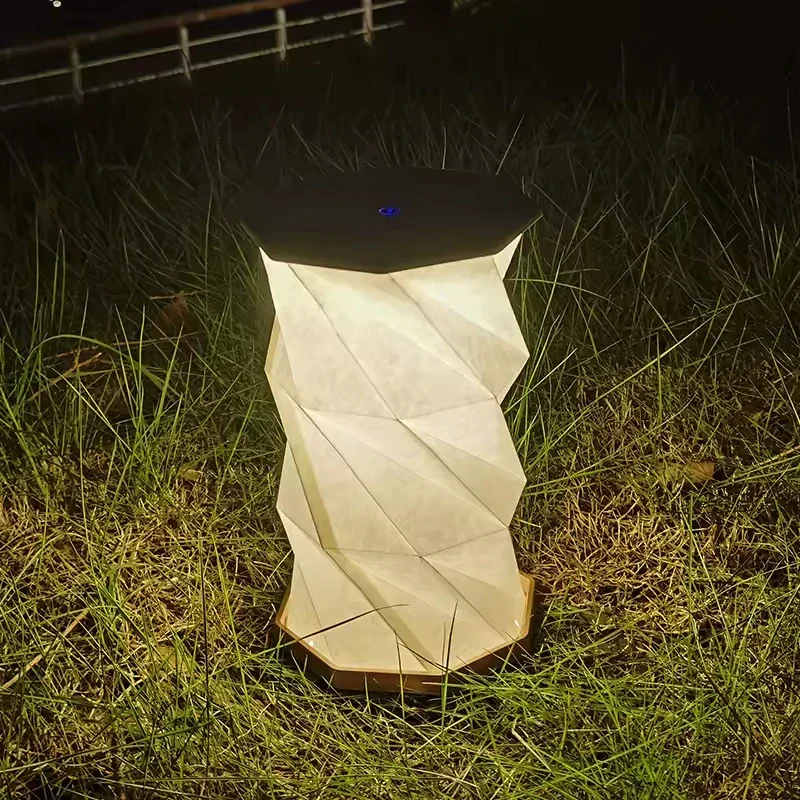 CrystalGlow - Candeeiro de Mesa de Cristal Recarregável, Iluminação LED Sem Fios com Função de Regulagem