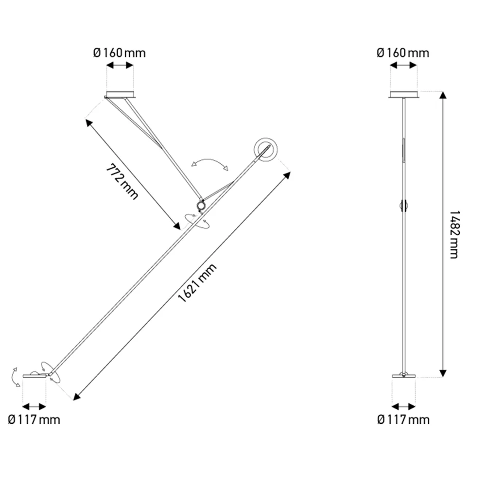 DCWIditions Aaro LED LIGHT LIGHT 160cm Girando