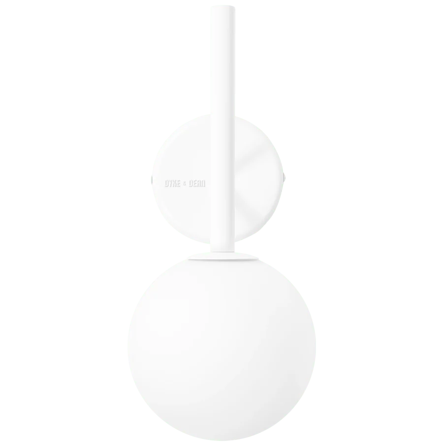 LANTERN GLOBE ROD WALL LIGHT WHITE DYKE & DEAN