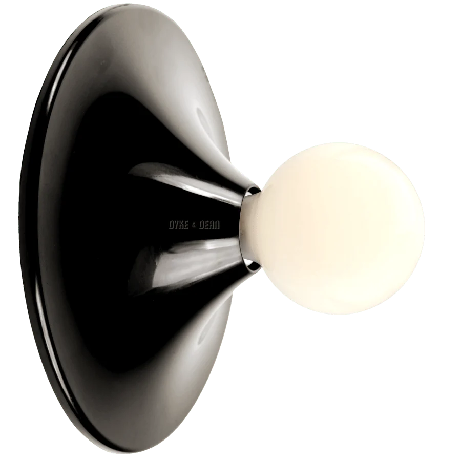 LARGE FUNNEL LAMP BLACK DYKE & DEAN