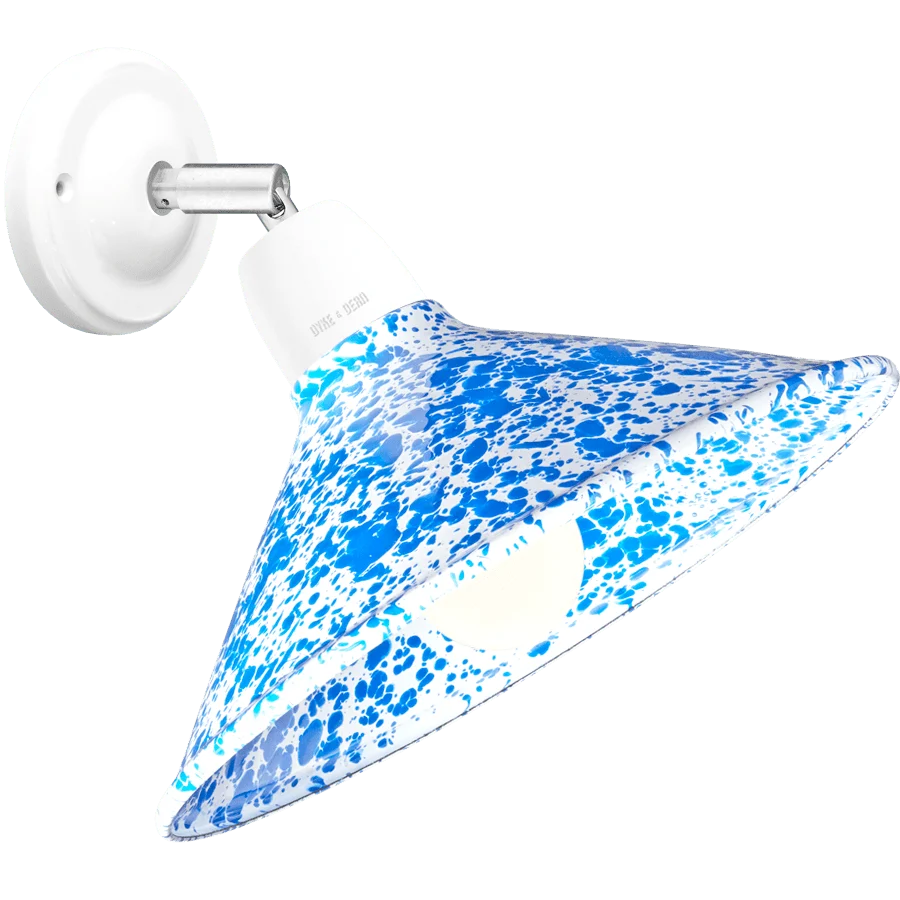 LÂMPADA DE CERÂMICA BRANCA DE COTOVELO DE ESMALTE AZUL Dyke & Dean