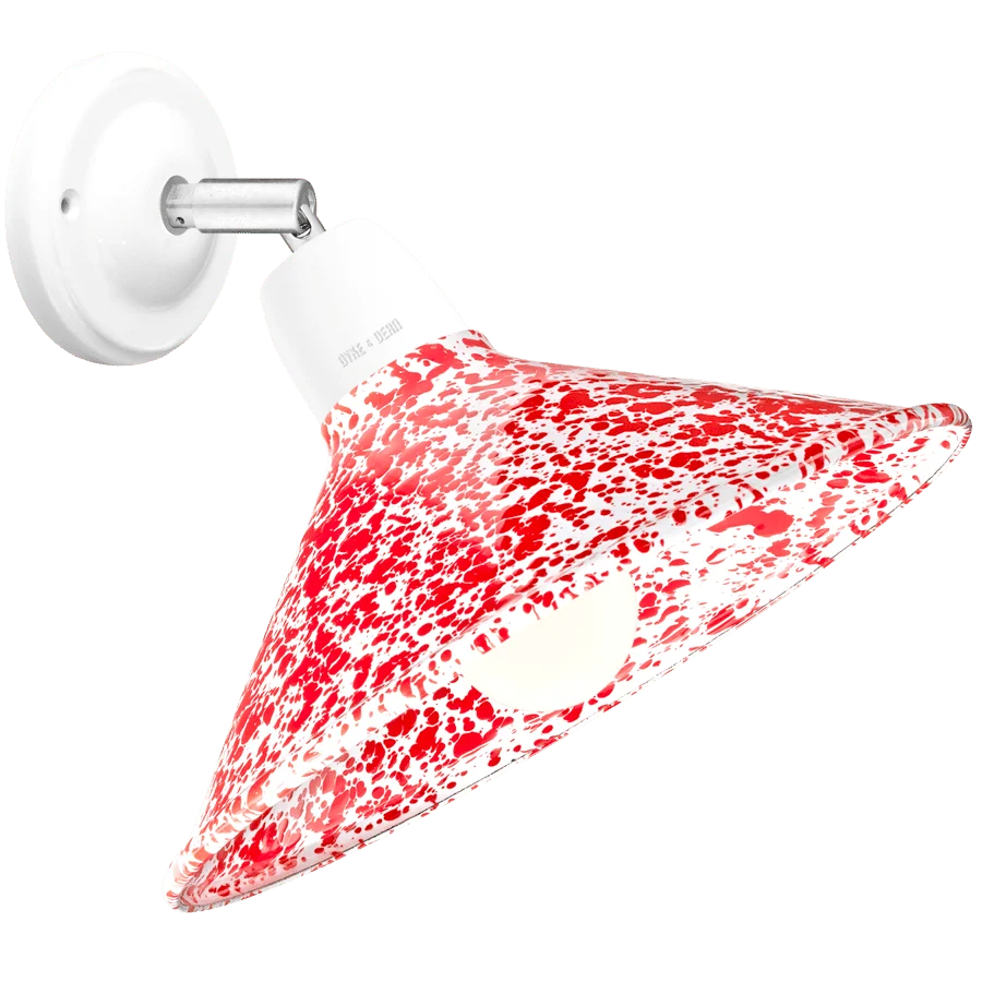 LÂMPADA DE CERÂMICA BRANCA DE COTOVELO DE ESMALTE VERMELHO Dyke & Dean
