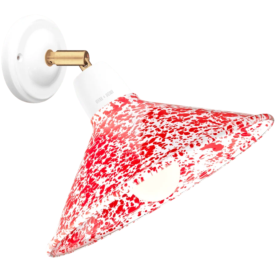 LÂMPADA DE CERÂMICA BRANCA DE COTOVELO DE ESMALTE VERMELHO Dyke & Dean
