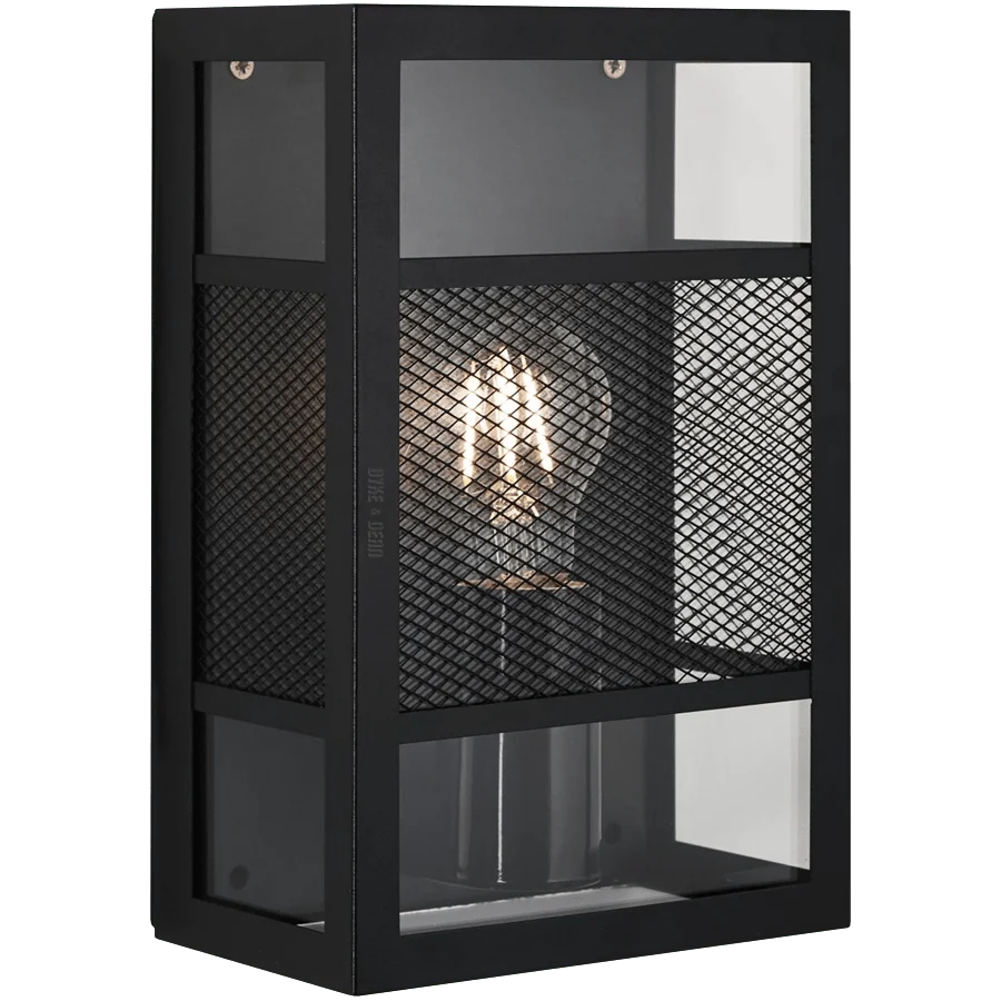 LUZ DE PAREDE DE CAIXA DE INDICADOR DE RETÂNGULO PRETO DYKE & DEAN