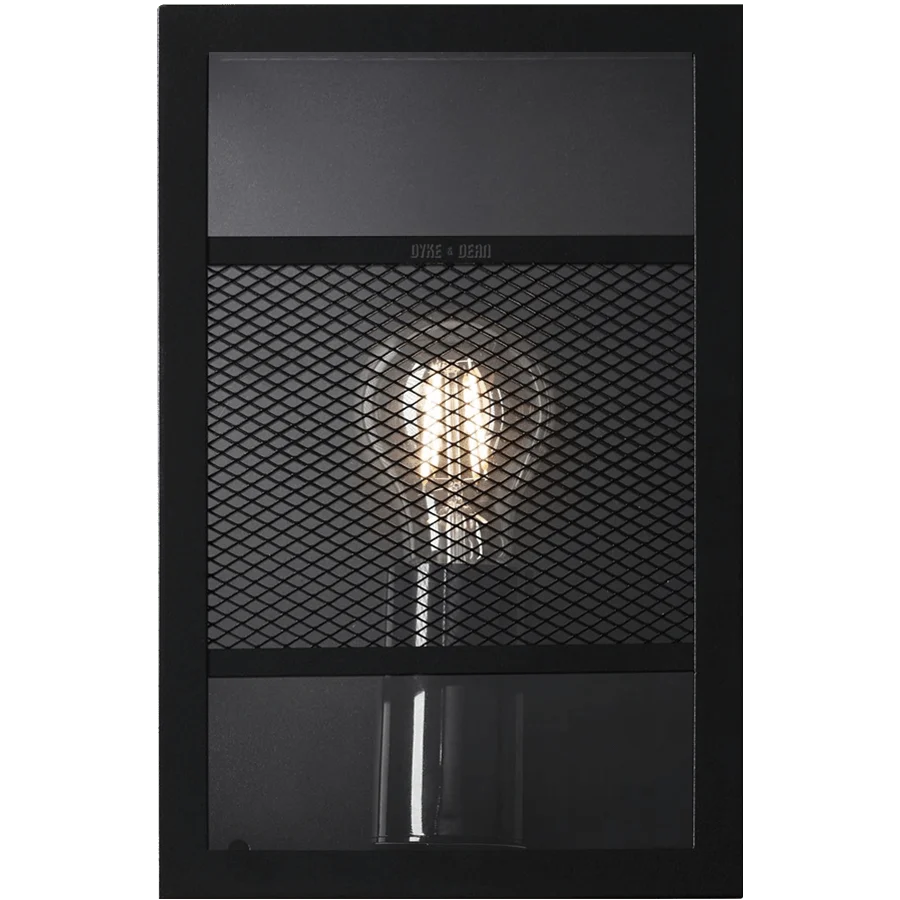 LUZ DE PAREDE DE CAIXA DE INDICADOR DE RETÂNGULO PRETO DYKE & DEAN
